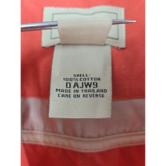 LL Bean Field Jacket Womens XL Coral Salmon Pink Canvas Cotton Zip Vintage 90s - Picture 5 of 12